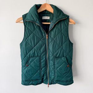 Peach Love Teal Zip Up Puffer Vest